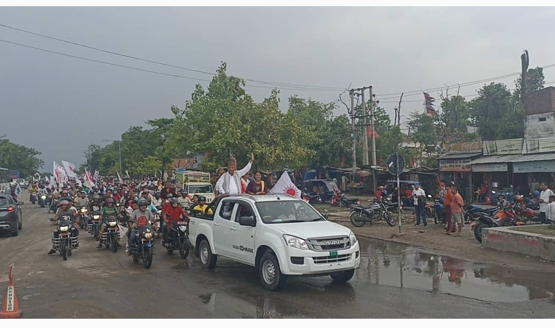 गोदावरीमा एमालेको बृहत मोटरसाईकल र्याली